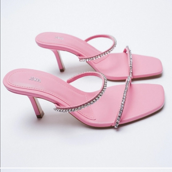 Zara Barbie Pink Sparkly Heels - Picture 2 of 13